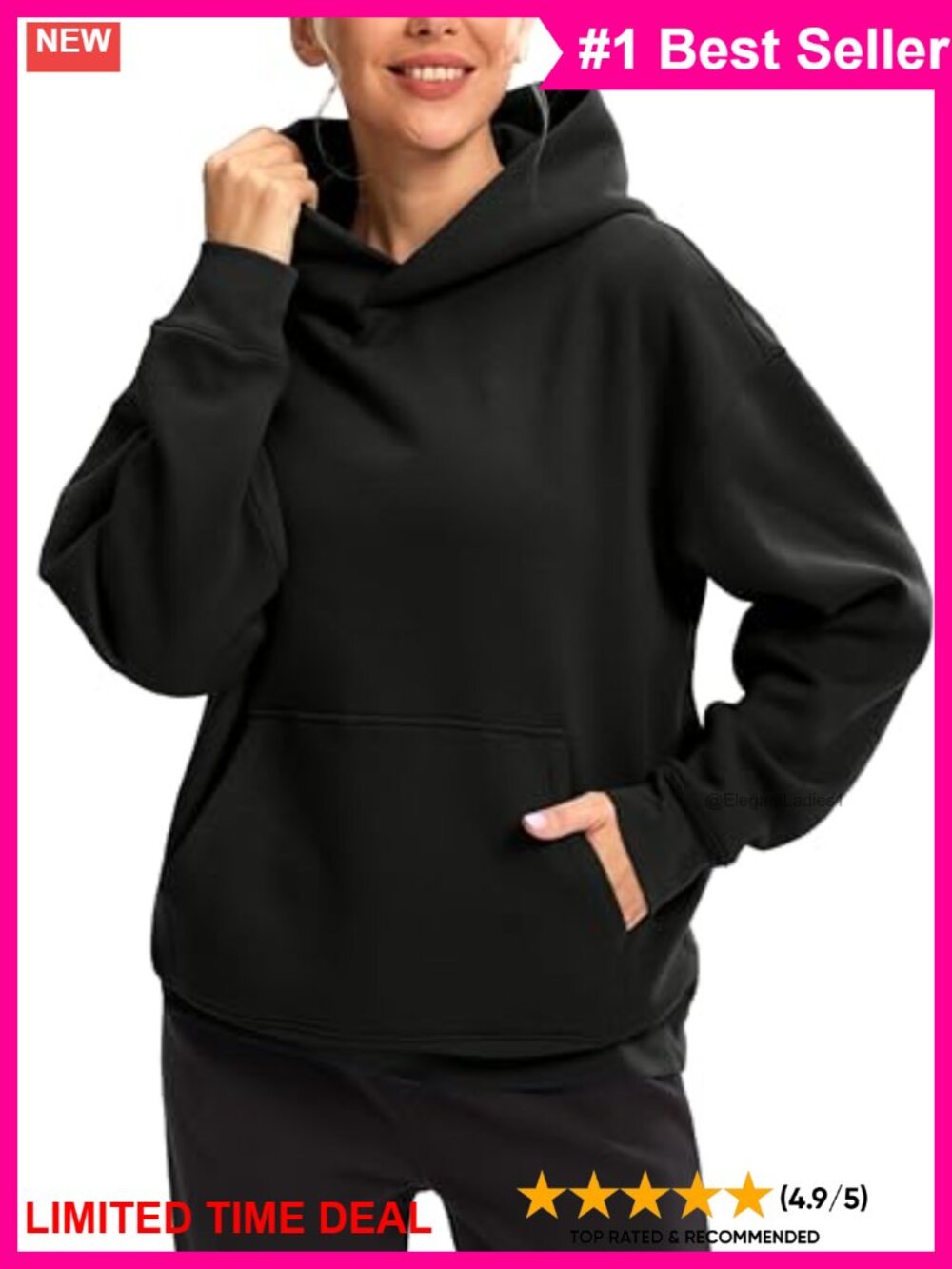 Oversized Fleece Cotton Blend Hoodie Kangaroo Pocket Pullover Sweatshirt